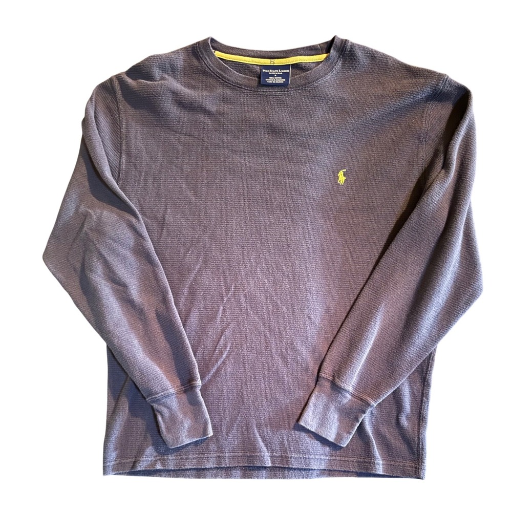 Polo Ralph Lauren Sleepwear Thermal Shirt Mens Small Navy Blue Waffle Knit Pony